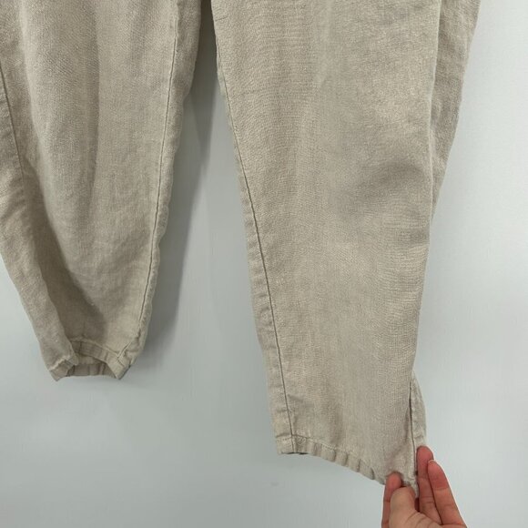 J. JILL Women's Khaki Tan 100% Linen Stretch Straight Leg Office Pants Small - Picture 4 of 7